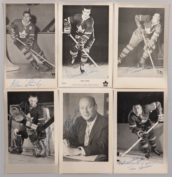 Toronto Maple Leafs 1962 to 1964 Stanley Cup Champions Signed Postcard Collection of 20 Including Horton - 10 HOFers!