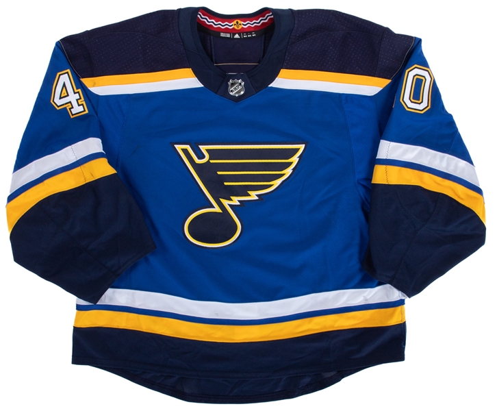 Carter Huttons 2017-18 St. Louis Blues Game-Worn Jersey - Photo-Matched! 