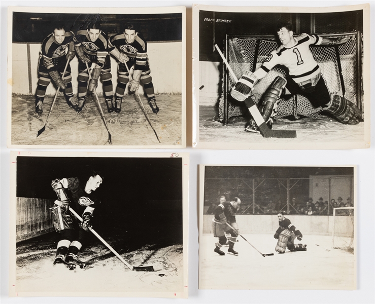 1930s to 1970s Hockey Media and Wire Photo Collection of 33 including the Bentleys, Ching Johnson, Bill Cowley, Bill Durnan, Frank Brimsek and Others