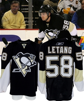 Kris Letang’s 2007-08 Pittsburgh Penguins Training Camp-Worn Rookie Jersey with Team COA - 250th Patch! 