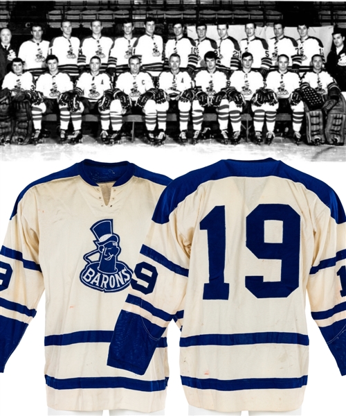 Vintage Mid-to-Late-1960s AHL Cleveland Barons #19 Game-Worn Jersey Attributed to Cecil Hoekstra