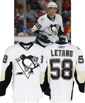 Kris Letang’s 2007-08 Pittsburgh Penguins Rookie Pre-Season Game-Worn Jersey with Team COA - 250th Patch! - Photo-Matched!