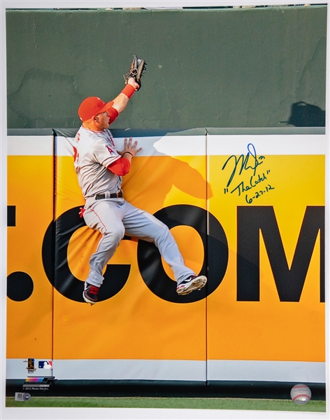 Mike Trout Los Angeles Angels Signed Photos (3) including "The Catch" - All MLB Certified!