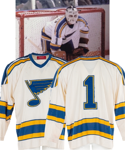 Eddie Johnstons 1974-75 St. Louis Blues Game-Worn Jersey with LOA 