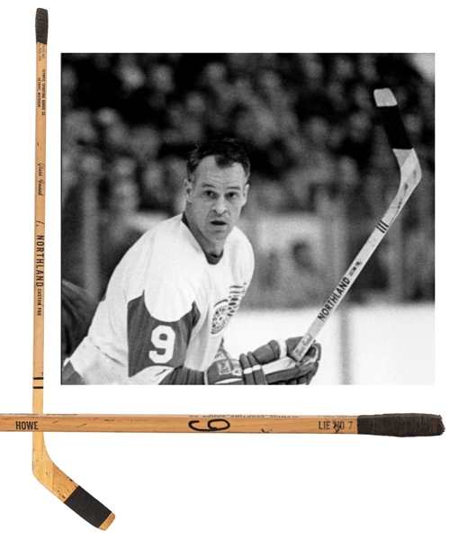 Gordie Howes Circa 1965 Detroit Red Wings Team-Signed Northland Custom Pro Game-Used Stick Including Howe, Delvecchio and Ullman - From the Collection of Photographer Jim Mackey 