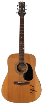 Willie Nelson Signed Mitchell Acoustic Guitar from the Personal Collection of Carey Price with Classic Auctions LOA