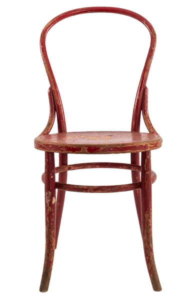 Vintage Detroit Olympia Wooden Press Box Chair - From the Collection of Photographer Jim Mackey