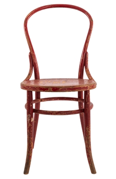 Vintage Detroit Olympia Wooden Press Box Chair - From the Collection of Photographer Jim Mackey