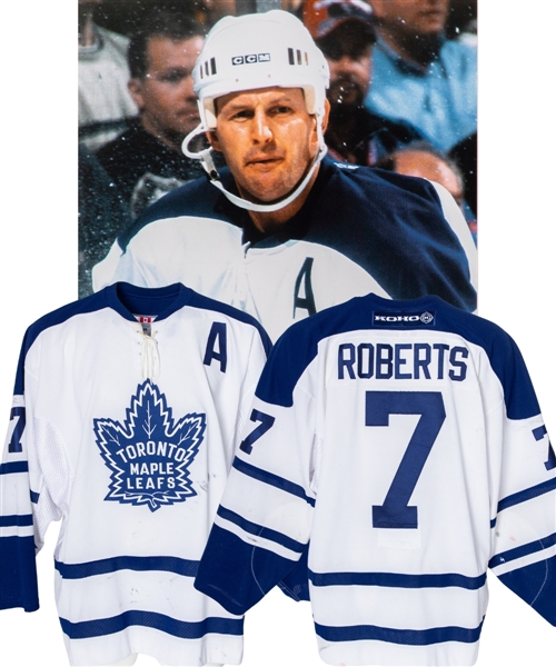 Gary Roberts 2002-03 Toronto Maple Leafs Regular Season and Stanley Cup Playoffs Game-Worn Alternate Captains Third Jersey with LOA - Nice Game Wear! - Photo-Matched!