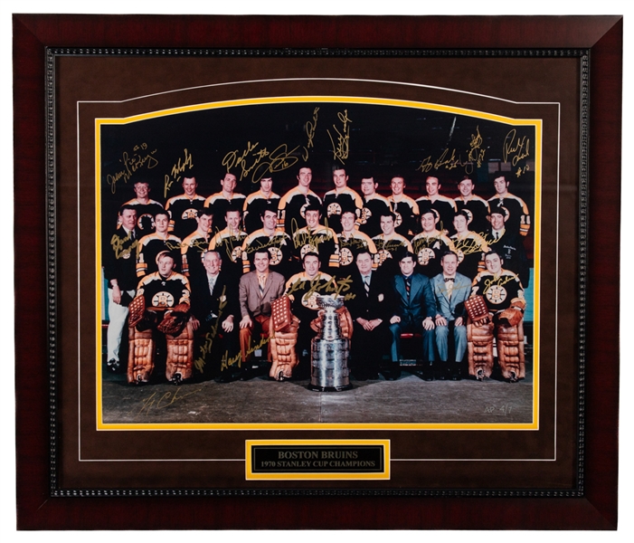 Boston Bruins 1969-70 Stanley Cup Champions Team-Signed Limited-Edition Artist Proof #AP 4/7 Framed Display (27 1/4" x 23 1/2")