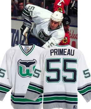 Keith Primeaus 1996-97 Hartford Whalers Game-Worn Jersey - Final Season for Team in Hartford! - Nice Game-Wear! - Photo-Matched!