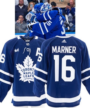 Mitch Marners 2022-23 Toronto Maple Leafs Game-Worn Stanley Cup Playoffs Alternate Captains Jersey - Photo-Matched!