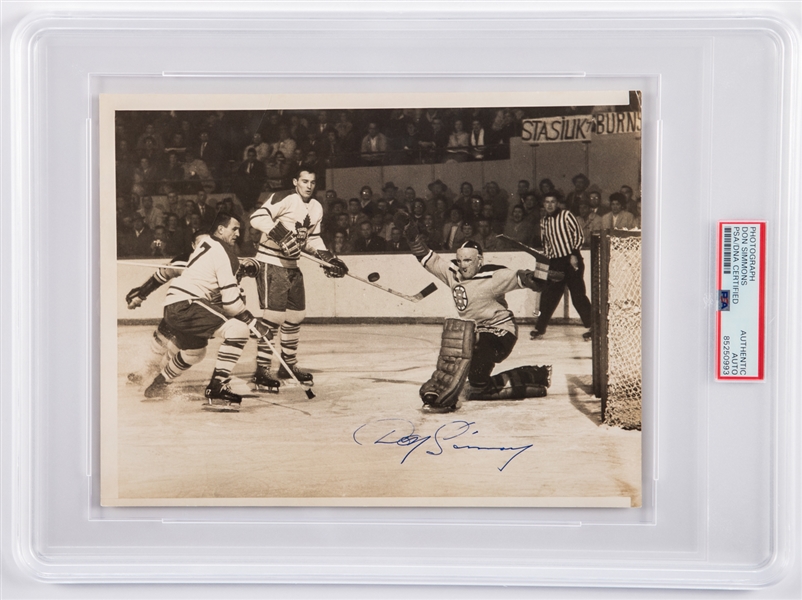 Vintage Circa 1960 Don Simmons Boston Bruins Signed Type l Photograph - PSA/DNA Certified Authentic