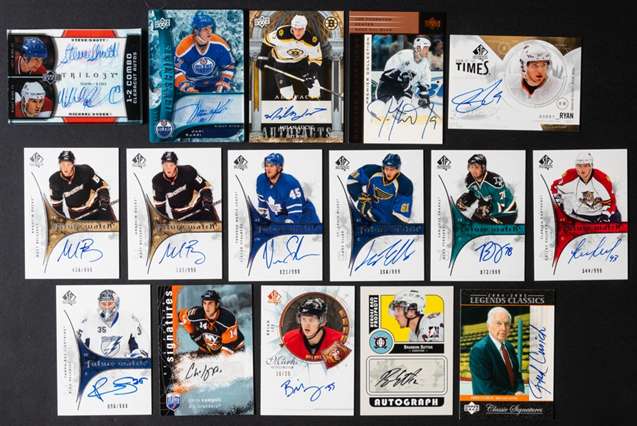 2003-04 to 2010-11 Upper Deck, O-Pee-Chee and In The Game Hockey Card Collection of 55 Including Autographs, Memorabilia, Rookies and Inserts