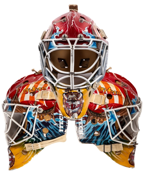 Jean-Francois Laniels 2000-01 QMJHL Acadie-Bathurst Titan Itech Game-Worn Goalie Mask with LOA