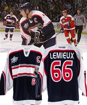 Mario Lemieuxs 2001 NHL All-Star Game Team North America Signed Game-Worn Captains Jersey with NHLPA COA