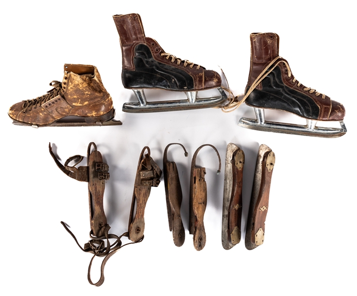 Antique 19th Century and Vintage Individual Skates and Pairs (3 Pairs Plus 3 Individual Skates)