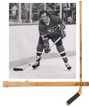 Guy Lafleurs Mid-1970s Montreal Canadiens Signed Louisville Slugger Game-Used Stick