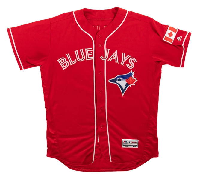 Junior Lakes 2016 Toronto Blue Jays "Canada Day" Game-Worn Jersey 