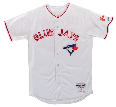 Scott Copelands 2015 Toronto Blue Jays "Canada Day" Game-Issued Jersey - MLB Authenticated!