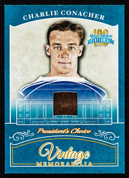 2016-17 Presidents Choice Blue and White Centennial Vintage Memorabilia Hockey Card #VM-9 HOFer Charlie Conacher