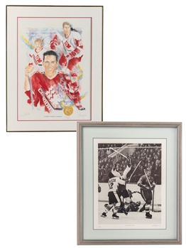 1972 Canada-Russia Series Paul Henderson Signed "The Goal of the Century" Limited-Edition Framed Lithograph with COA plus Clark, Daigle and Lindros Signed Team Canada Framed Limited-Edition Print 