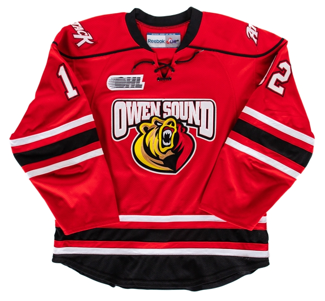 Ryan Heeps’ 2013-14 OHL Owen Sound Attack Game-Worn Jersey with Team LOA