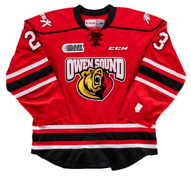 Josh Sterk’s 2015-16 OHL Owen Sound Attack Game-Worn Jersey with Team LOA