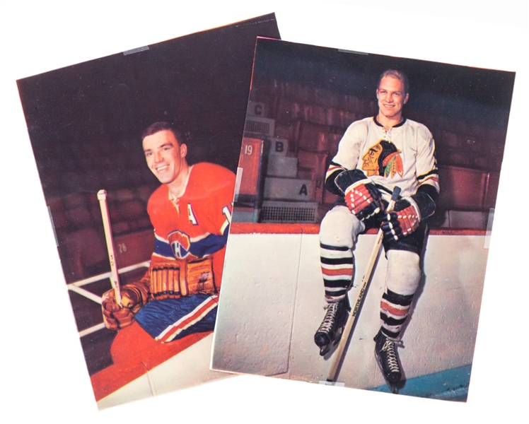 Vintage Bobby Hull Chicago Black Hawks and Jean-Guy Talbot Montreal Canadiens Hockey Three-Layer Photo Positives