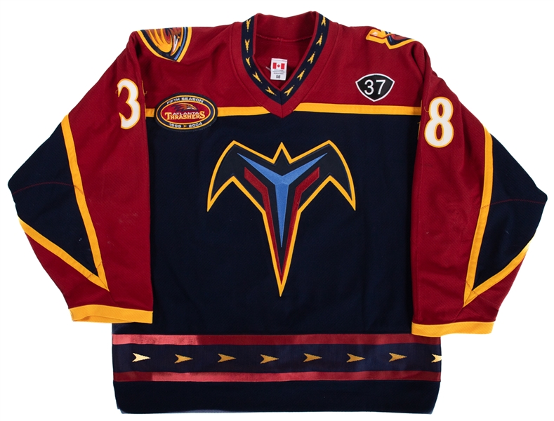 Yannick Tremblays 2003-04 Atlanta Thrashers Game-Worn Jersey with LOA - 5th Season & Dan Snyder Patches! - Photo-Matched!