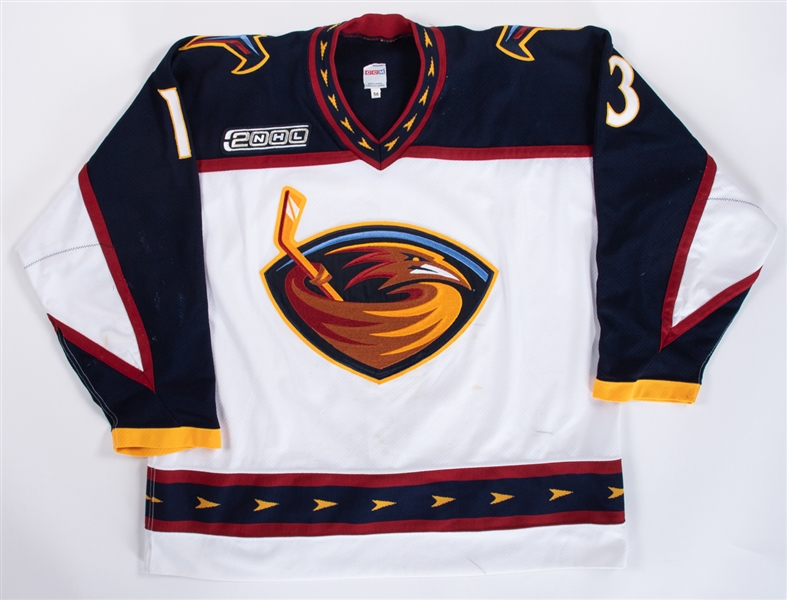 Patrik Stefans 1999-2000 Atlanta Thrashers Game-Worn Rookie Season Jersey - NHL2000 Patch!