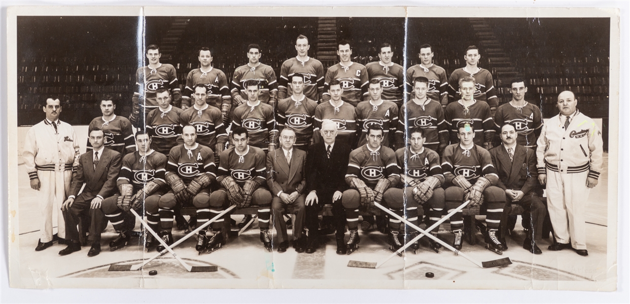 Paul Masnicks 1951-52 Montreal Canadiens Team Photo from His Personal Collection with LOA (8" x 17")