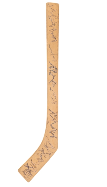 Montreal Canadiens 1952-53 Stanley Cup Champions Team-Signed Mini Stick by 23 with Deceased HOFers (9) Inc. Plante, Harvey, Irvin and Richard - From Paul Masnicks Personal Collection with LOA