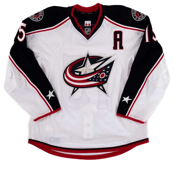 Derek Dorsetts 2012-13 Columbus Blue Jackets Game-Worn Alternate Captains Jersey with Team COA