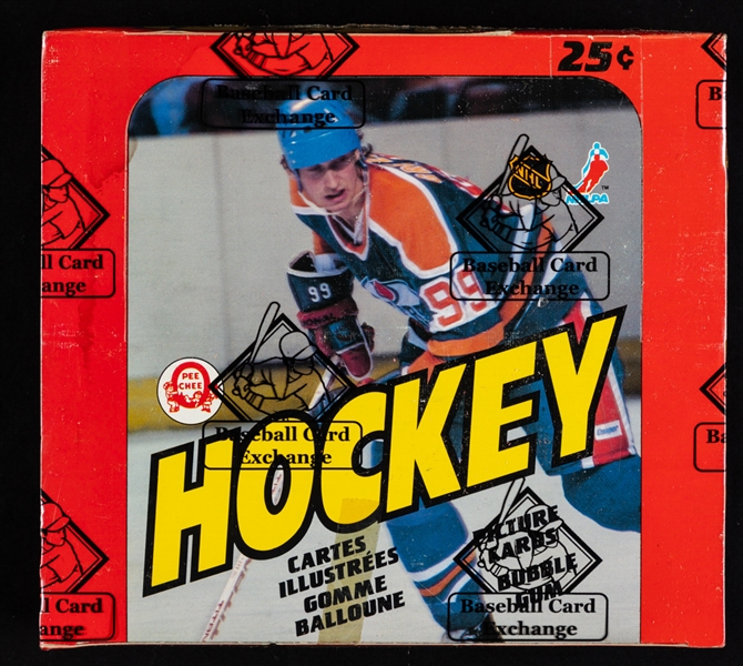 1982-83 O-Pee-Chee Hockey Wax Box (48 Unopened Packs) - BBCE Certified - Fuhr, Francis, Hawerchuk, Mullen and Broten Rookie Card Year