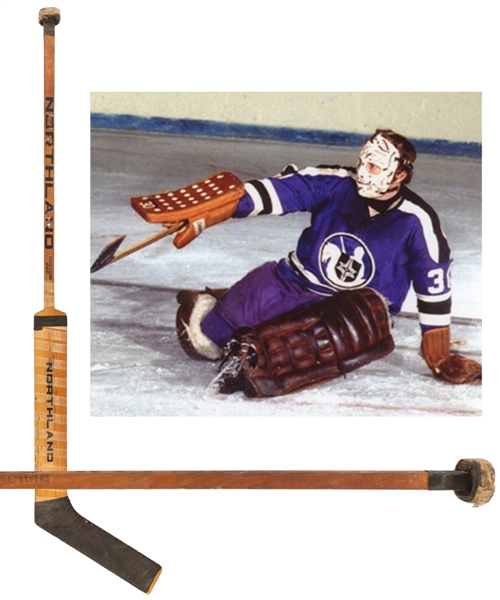 Gerry Cheevers 1972-73 WHA Cleveland Crusaders Signed Northland Custom Pro Game-Used Stick - Inaugural WHA Season!