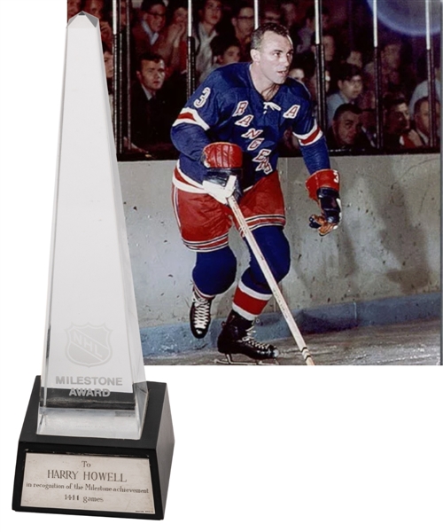 Harry Howells "1411 Games" NHL Milestone Award Plus 1964-65 Players Player Award