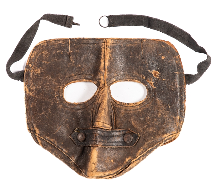 Rare 1920s/30s Leather Goaltenders Mask 