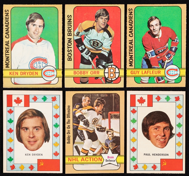 1972-73 O-Pee-Chee Hockey Near Complete Card Set (340/341) Plus Team Canada Starter Set (23/28) and Players Crest Set (All Detached)