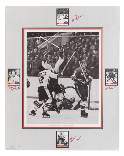 Paul Henderson "Goal of the Century" Multi-Signed Limited-Edition Frank Lennon Print (25" x 32")