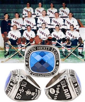 Wren Blairs 1967-68 Clinton Comets Eastern Hockey League Champions Walker Cup Championship Ring