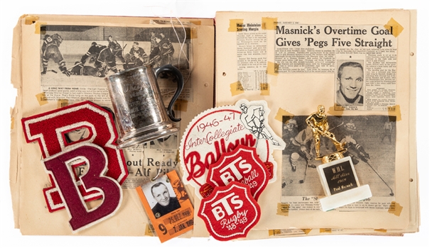 Paul Masnicks 1940s/1950s Minor and Pro Hockey Collection Including 1952 Montreal Canadiens Player of the Week Award and 1959 WHL All-Star Trophy from His Personal Collection with LOA 