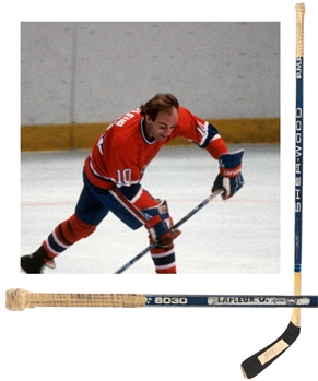 Guy Lafleurs 1984-85 Montreal Canadiens Signed Sher-Wood P.M.P. 6030 Game-Used Stick - Final Season in Montreal!