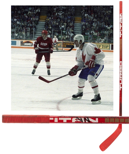 Mike Bossys 1984 Canada Cup Team Canada Titan Turbo Game-Used Stick 