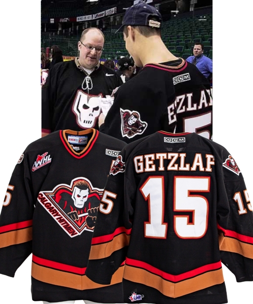 Ryan Getzlafs 2003-04 WHL Calgary Hitmen Game-Worn Alternate Captains Jersey - Photo-Matched!