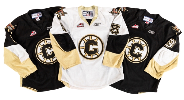 Jeff Einhorns (2) and Zach Habscheids 2009-11 WHL Chilliwack Bruins Game-Worn Jerseys