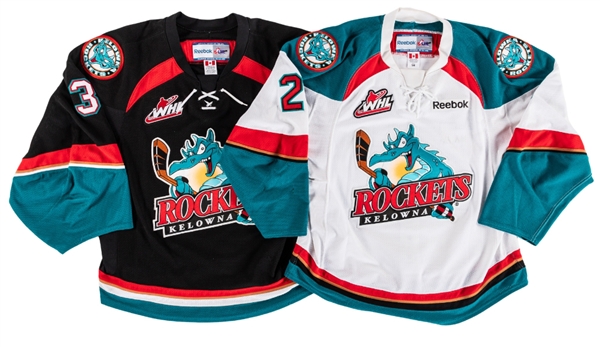 Myles Bells (2011-12) and Jordon Cookes (2013-14) WHL Kelowna Rockets Game-Worn Jerseys with Team COAs