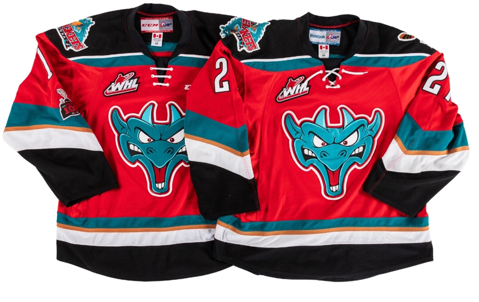 Ryan Olsens (2013-14 Third) and Kole Linds (2017-18 Third) WHL Kelowna Rockets Game-Worn Jerseys with Team COAs