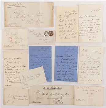 19th Century Collection of 6 Letters and 7 Envelopes Addressed to Lord Frederick Stanley (Stanley Cup)