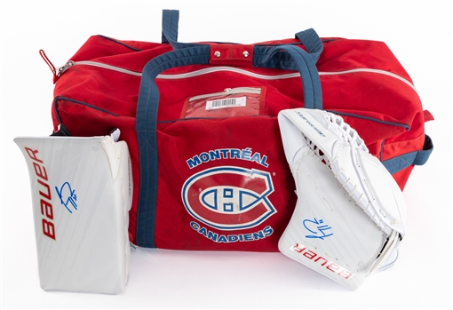 Carey Prices Montreal Canadiens Signed Player-Issued Pro-Stock Bauer Supreme Glove & Blocker + Montreal Canadiens Equipment Bag from His Personal Collection - Classic Auctions LOA and Frameworth COA 